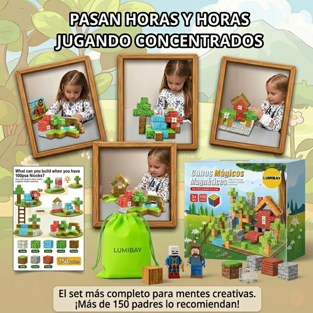 Set Lumibay: Cubos Magnéticos De 100pcs - La forma más divertida de decir "adiós al celular"